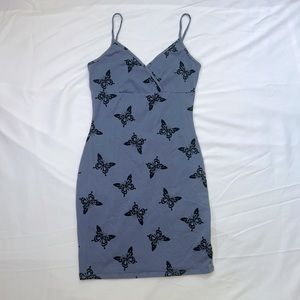 Wild Fable Blue Butterfly Mini Dress